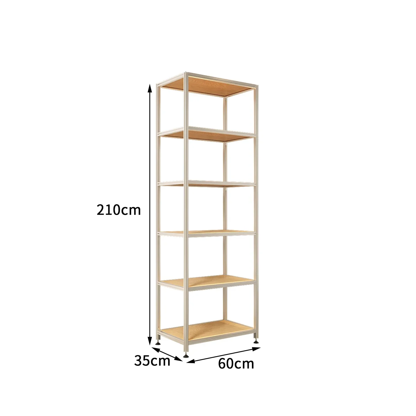 Industrial wind aluminum profile multi-layer baffle rack toolbox, display rack shelf sample storage cabinet floor