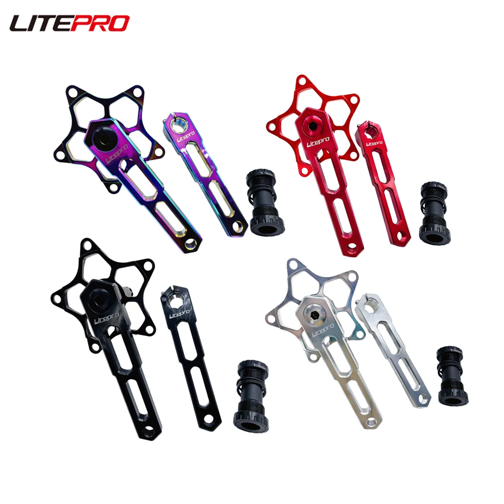 Litepro Folding Bicycle 5 Claws Crank 170mm 130BCD Integrated Hollow Aluminum Alloy Star Crankset