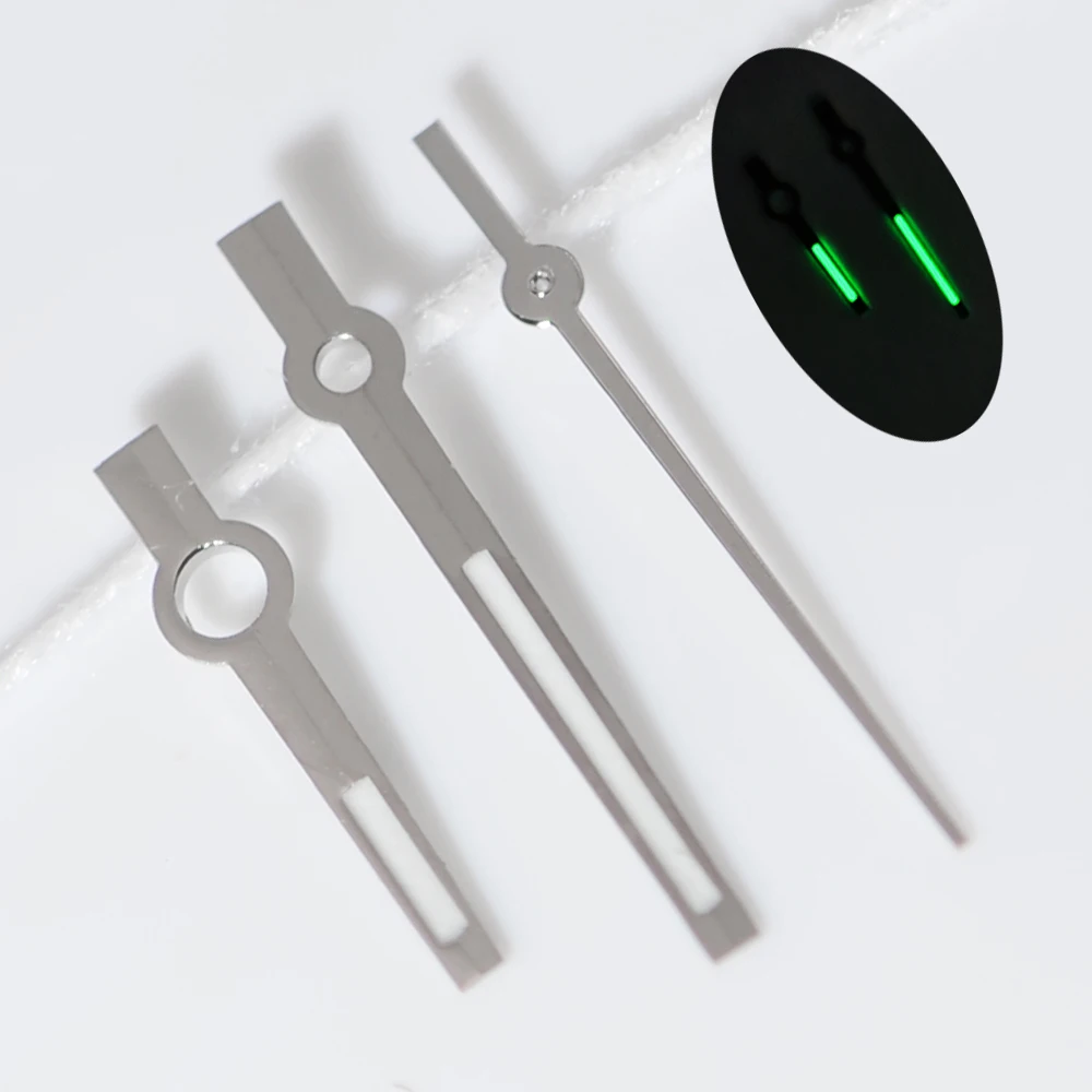 Polished Hands 8*12*12.5mm Logbook Needles Nh35 NH36 Watch Hands 3C Luminous Baton Style Datejust Hands Replacement