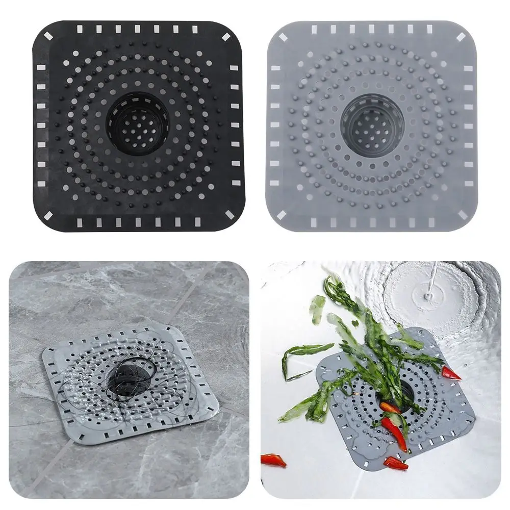

Silicone Sewer Outfall Drain Filter Round Shape Hair Clean Up Sink Strainer Filter Anti-blocking Floor Drain Mesh Cover