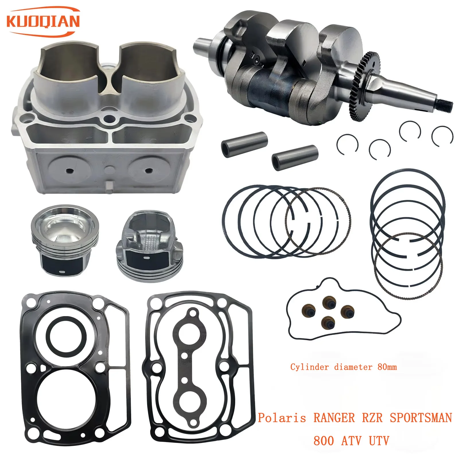 

Crankshaft Assy And Cylinder kit For Polaris RANGER RZR SPORTSMAN 800 ATV UTV 2205112 2204393 2202917 5247360 5254357