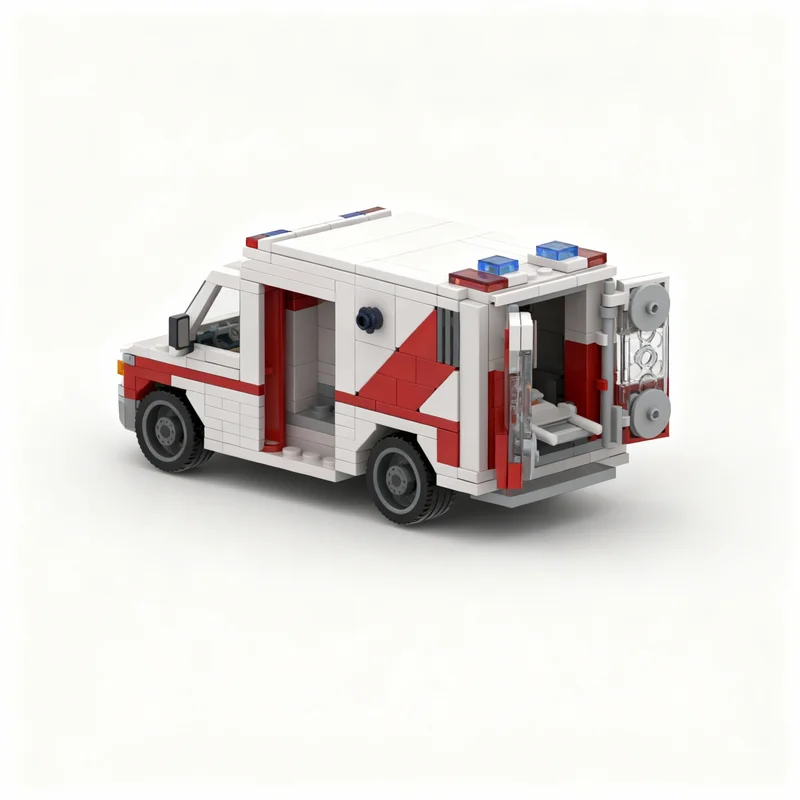 326pcs MOC City Hospital US Ambulance Model Building Blocks Construction DIY Festival Gifts Creative Idea Toys Education Brick
