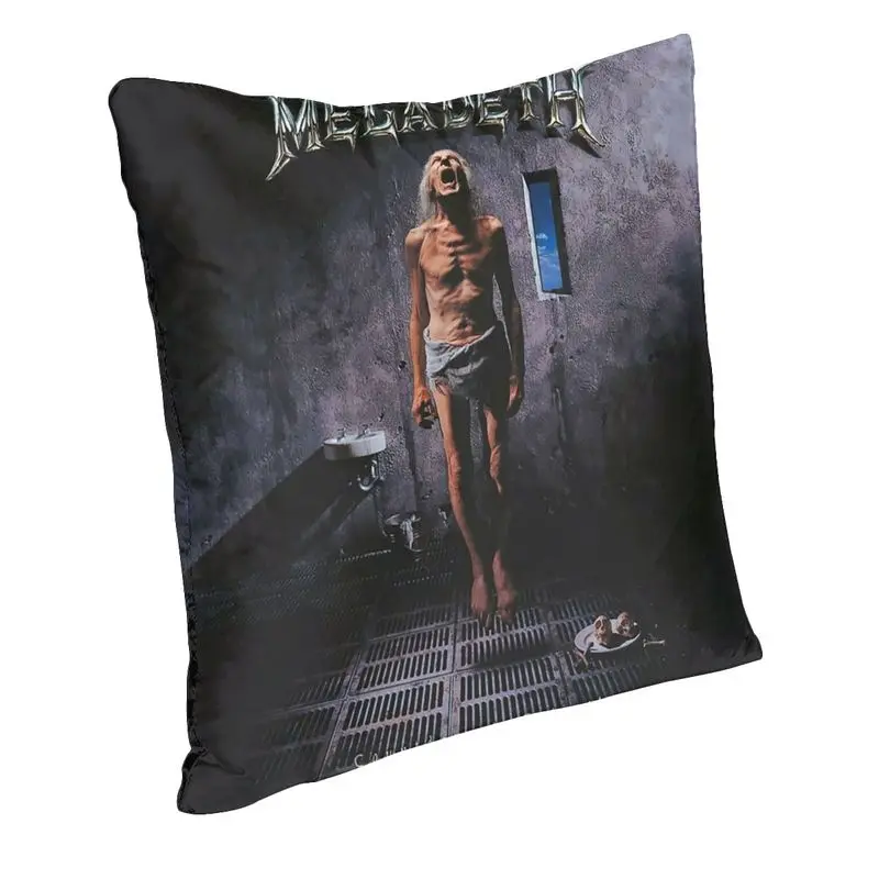 Megadeths Heavy Metal Band Square Pillow Cover Home Decorative Rock Band Cushions Throw Pillow for Sofa Double-sided Printing