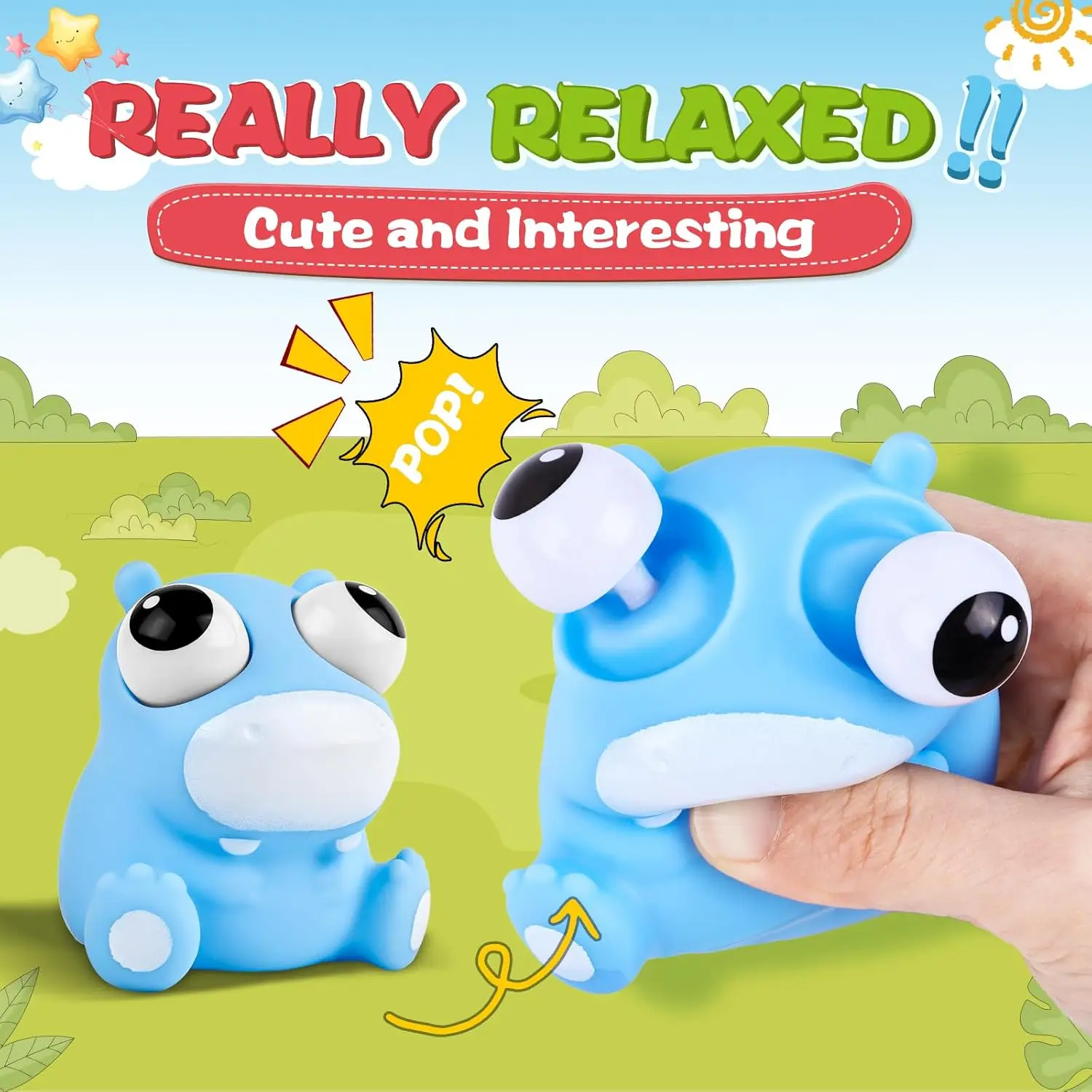 Animal Squishy Fidget Toys Cute Squishies Toys for Kids Adults Pop Out Eyes Toy Popping Eye Stress Relief Toy Party Favors