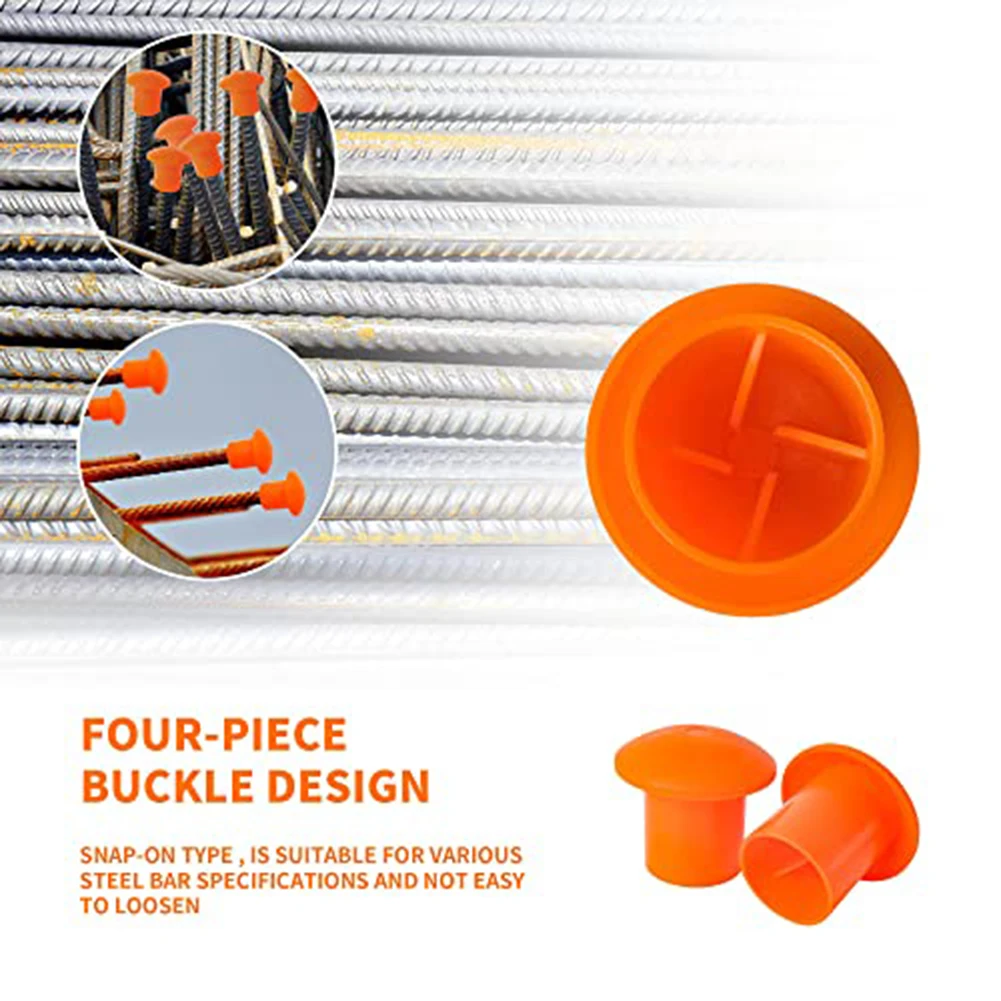 50/100pcs Mushroom Plastic End Covers Construction Stake Protector For Building Work For Steel Bars # 3 To # 7 Rebars Covers Cap