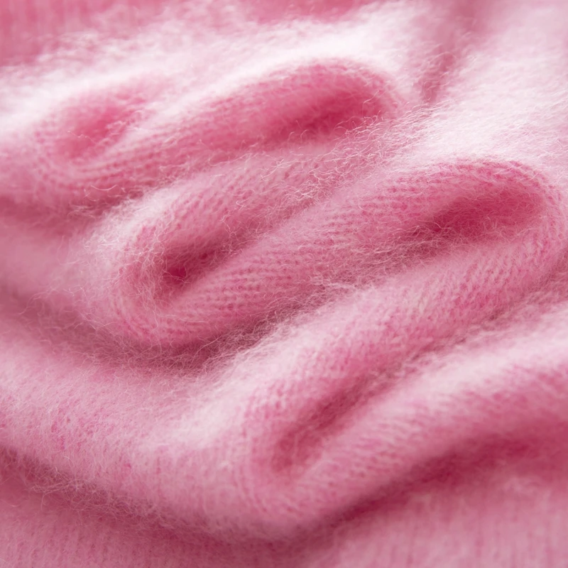 95% Wool 5% Cashmere Women's Clothing Autumn Winter Thickened Round Neck Knitted Sweater Casual Loose Tops Fashion Korean Jumper