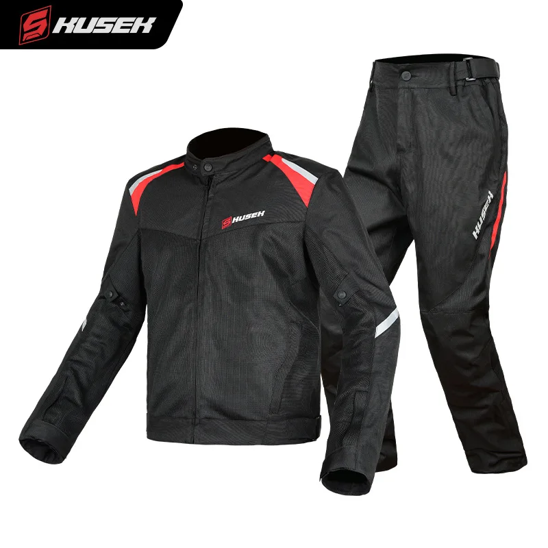 Mesh Motorcycle Jacket with CE Armor, All Season Riding Gear for Men, Summer Protective Motorbike Suit