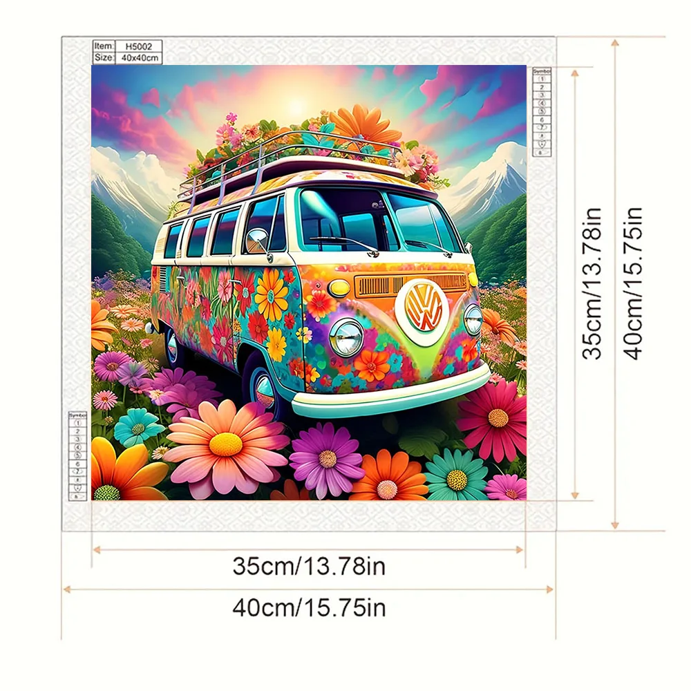 Bus Train Pattern Diamond Painting Set, DIY Adult Full Diamond Home Decoration Painting Set, Adult Frameless Crafts