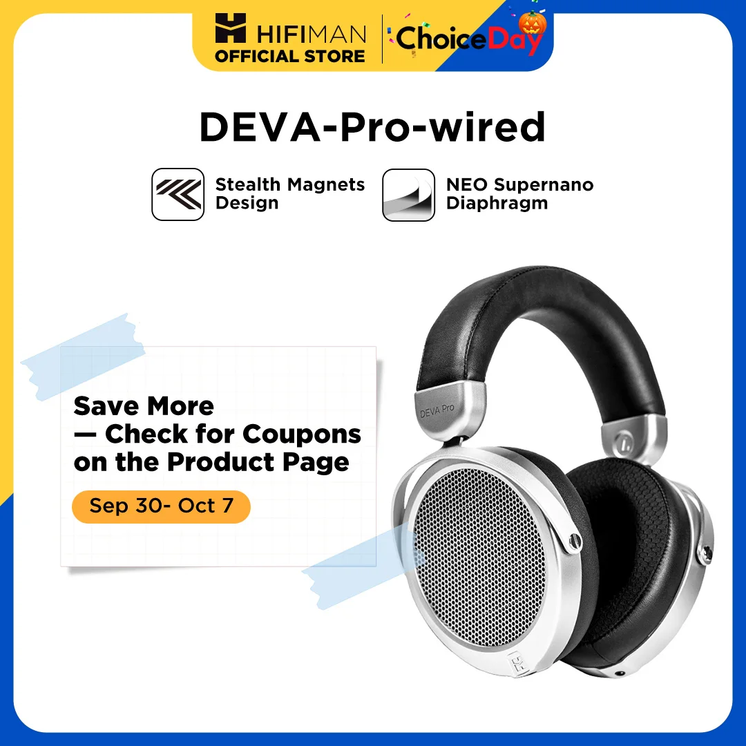 HIFIMAN Deva-Pro Auriculares magnéticos planos con espalda abierta y imanes sigilosos, versión con cable