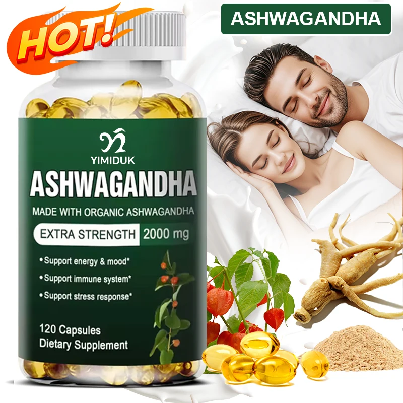 

Капсулы с экстрактом корня Ashwagandha для снятия стресса, здоровья сна, успокаивания мозга, энергетической поддержки, добавка с формулой премиум-класса без ГМО