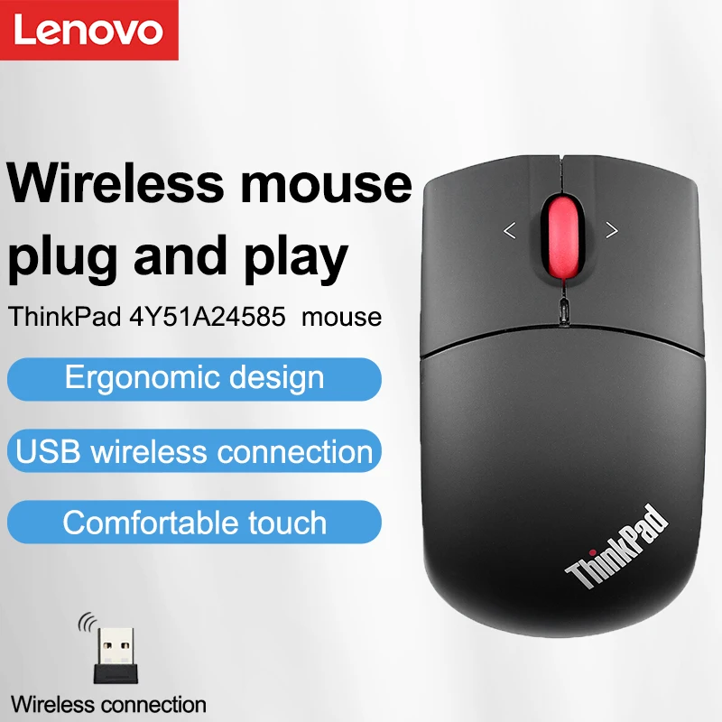 Wireless Mouse Lenovo ThinkPad Wireless Laser Mouse Office Mouse Black