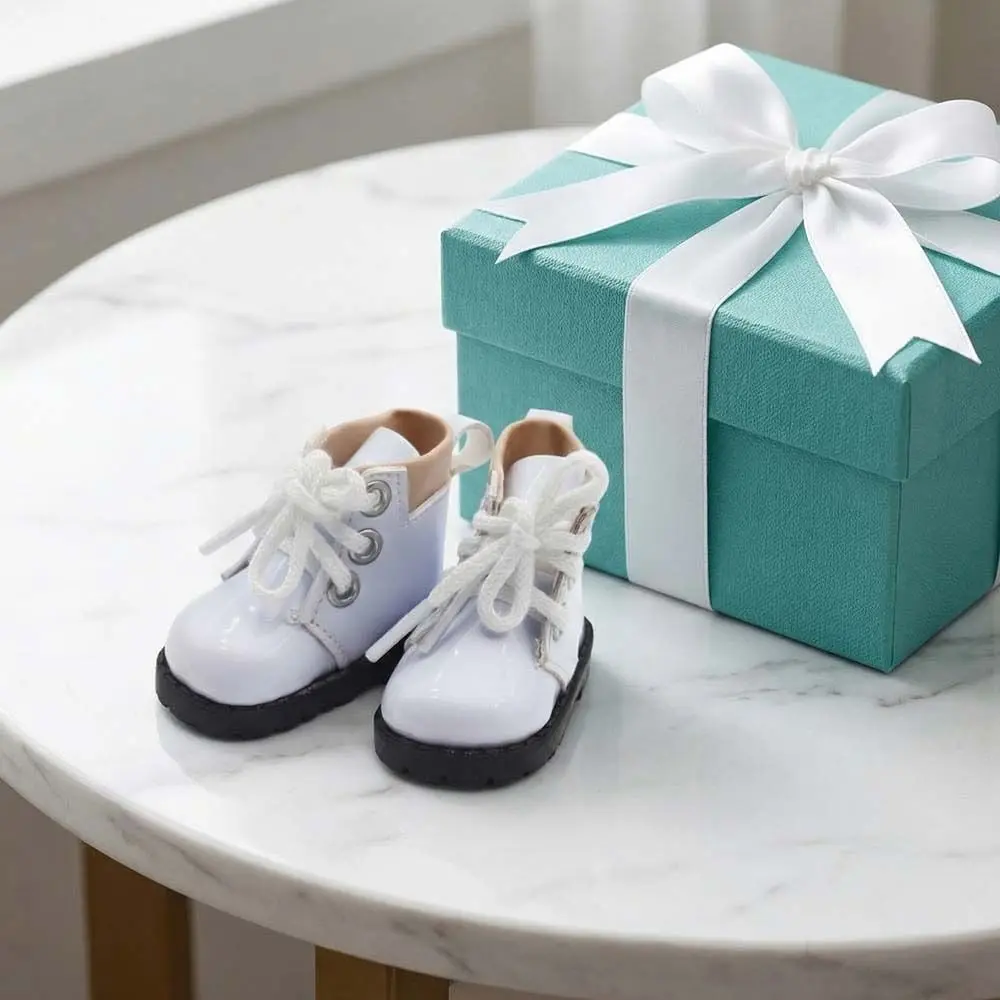 

1 Pair PU Leather 20cm Cotton Shoes Casual Wear Lightweight PU Leather Shoes Creative Cute 20cm Leather Boots Gifts