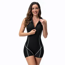 Bañador sin mangas de secado rápido para mujer, traje de baño de una pieza, ropa de buceo para adultos