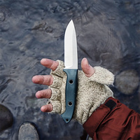 Model 162 S30v Satin Flat Blade G10 Blue Handle Stainless Steel Outdoor Camping Fishing Barbecue EDC Straight Knife. Men's Gifts