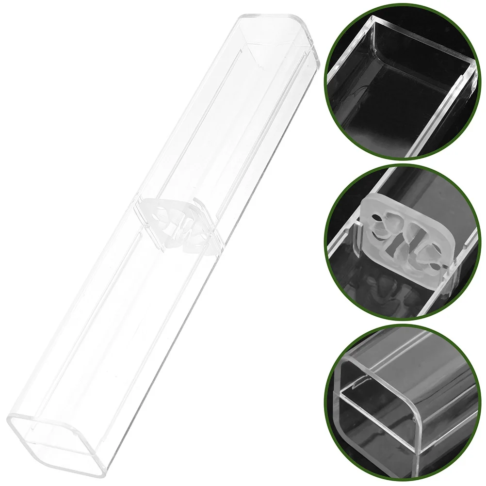 

20Pcs Transparent Pencil Box Clear Square Plastic Pen Holder for Ballpoint Pens Fountain Pens Markers School Office Supplies
