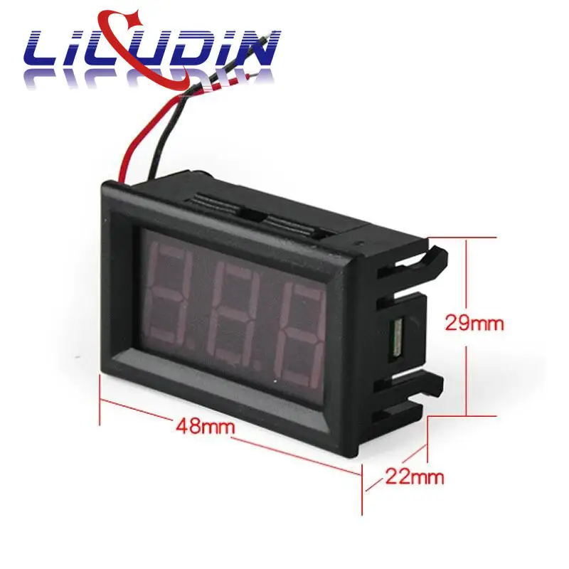 0.56 Inch 2 Wires Mini Red Green Blue LED Display Panel Voltage Meter Voltmeter Home Use Voltage Digital DC 4.5V-30V / 5-120V