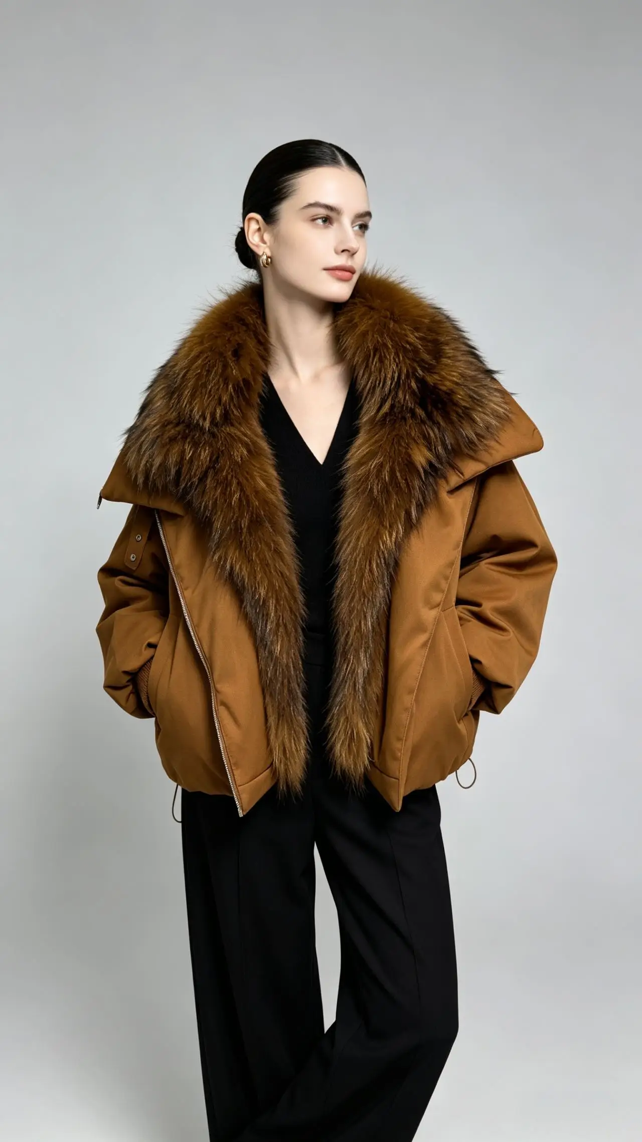 Lagabogy 2026 New Winter Jacket Women Large Real Fox Fur Collar Puffer Jacket Loose Warm Parkas Female 90% White Duck Down Coats