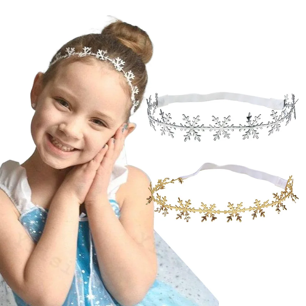 

1PC New Christmas Hollow Snowflakes Baby Headbands Girl Elastic Hair Bands Princess HairBands Children Headwear Hair Accessories