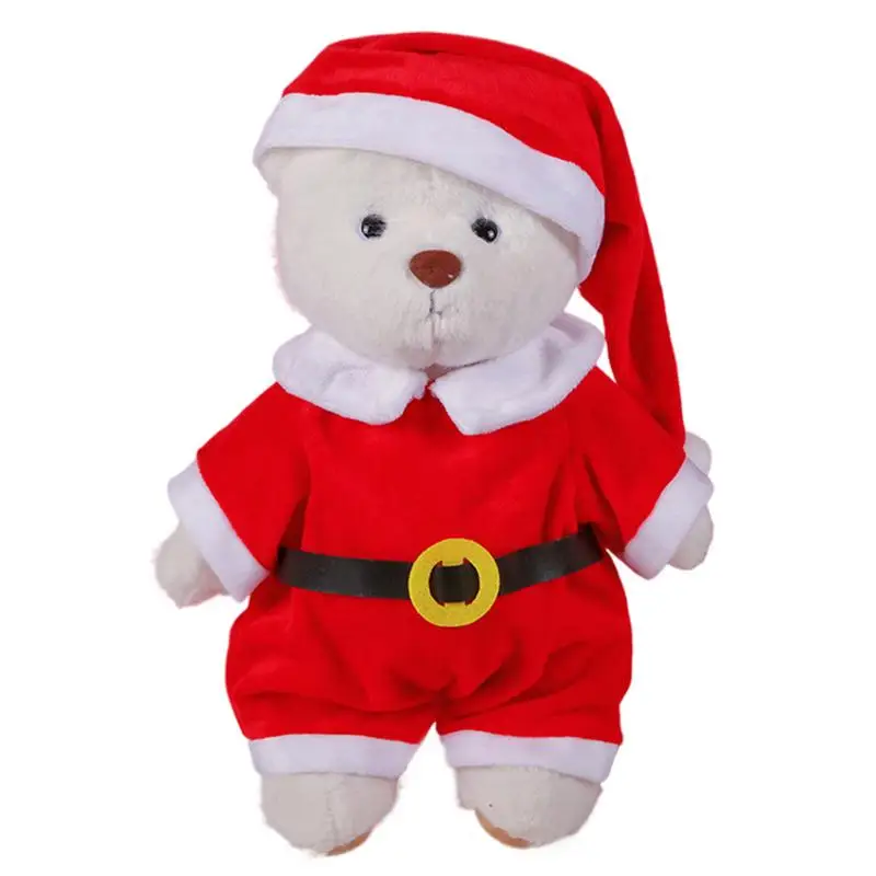 Roupas de boneca de pelúcia bonito urso de natal roupa animal de pelúcia traje acessórios de boneca de pelúcia anime personagem roupas pequena boneca