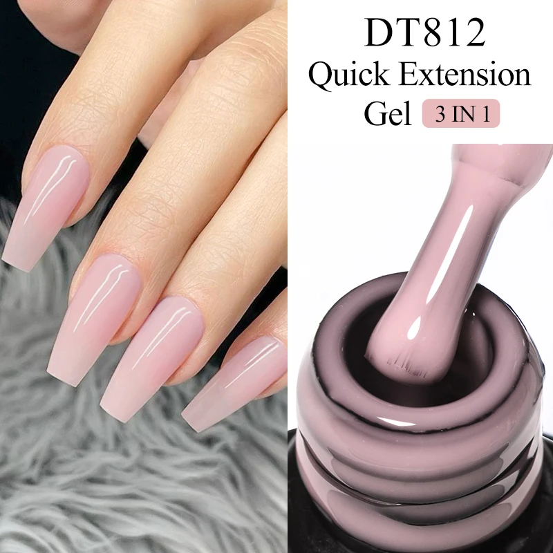 MEET ACROSS 7ML Quick Extension Gel Milky White Nude Pink Vernis Semi-permanent UV Gel Nail Polish Slip Solution Nail Art