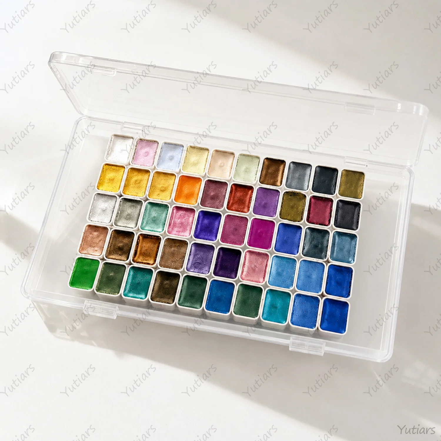 50 Colors Watercolor Palette Set Transparent Case Paints Rich Pigment Portable Art Supplies for Artists Students Painting DIY