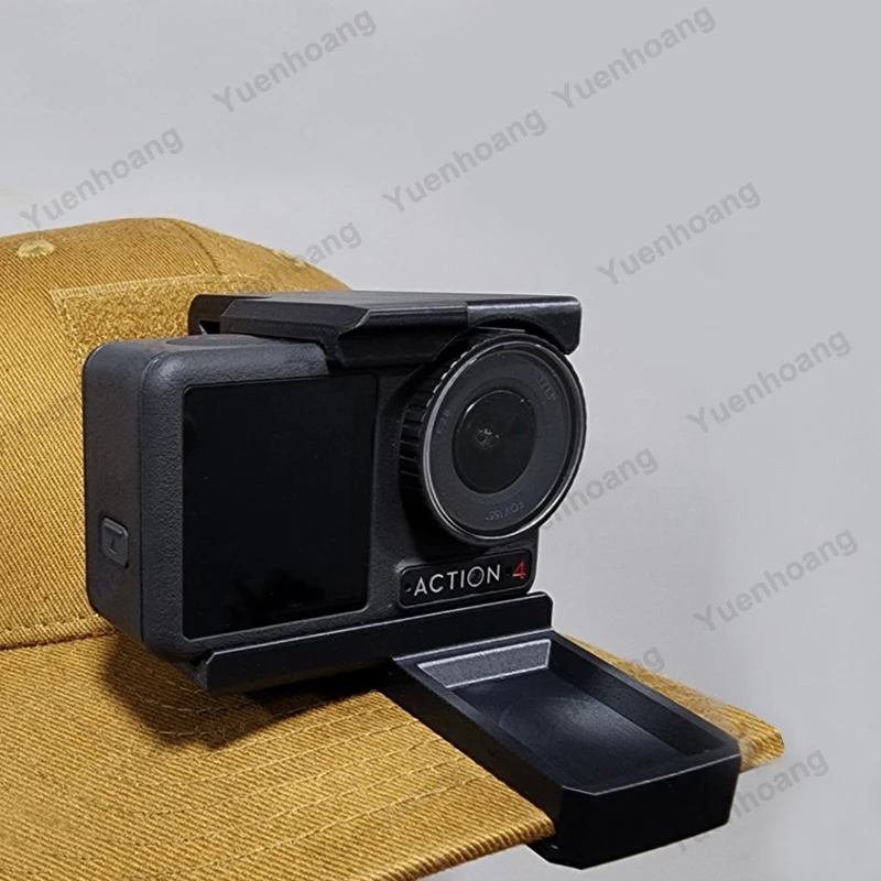 1PCS Sports Camera Hat Mount Clip 3D-Printed Fixing Holder Compatible with DJI OSMO Action 3/4/5 for First-Person POV Shooting