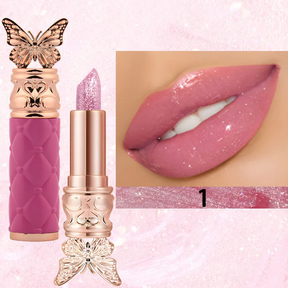 QICIY 3 Color Pearl Lacquer Gloss Lipstick Lip Balm Waterproof Moisturizing Hydrating Lift Color Lip Gloss Lip Makeup