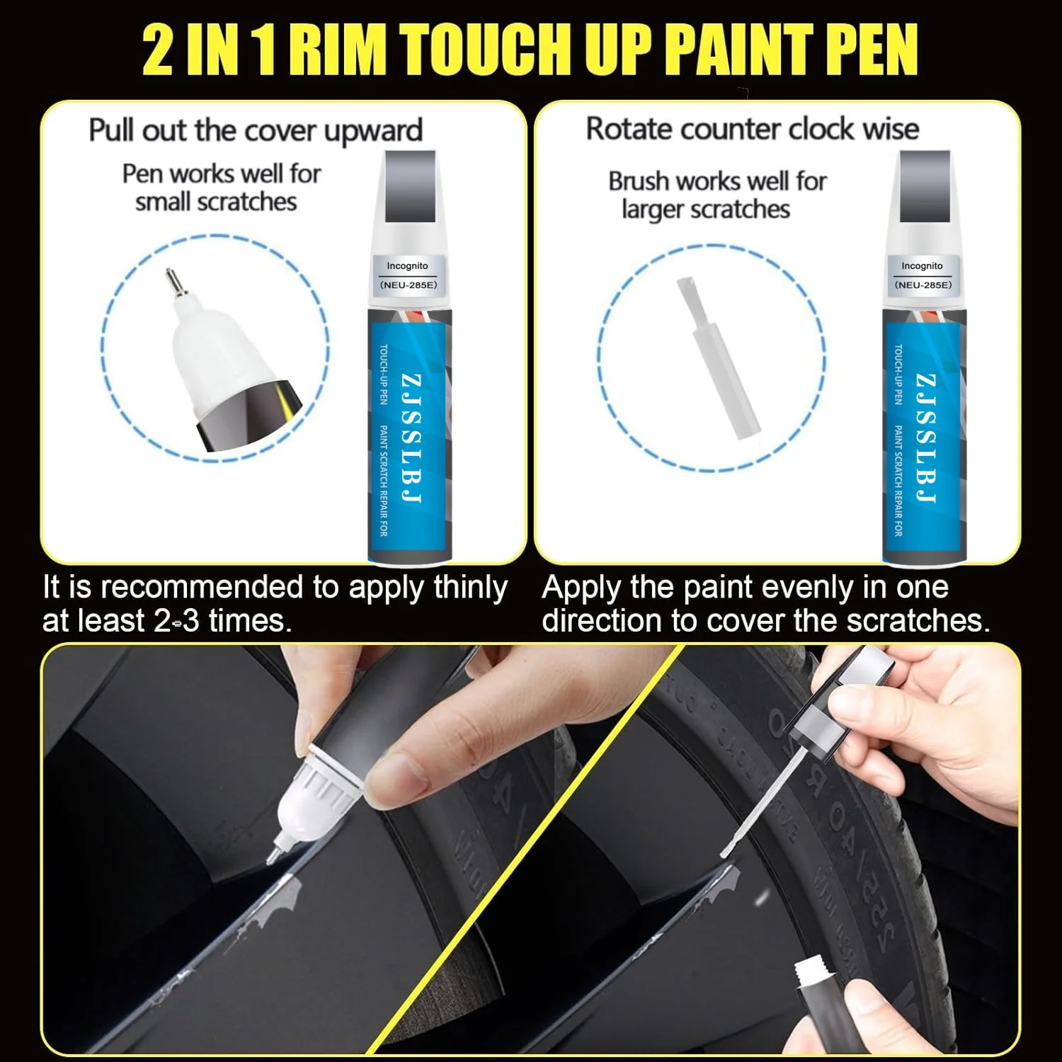 Rim Touch Up Paint(Incognito(NEU-285E)) for Tesla Model 3/Y/S/X Warp/Arachnid/Magnetite/Velarium/Perihelix/Machina Wheel