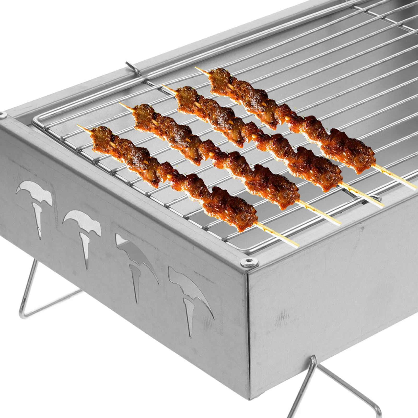 

Folding Portable Stainless Steel Barbecue Grill Outdoor Resistant Camping BBQ Rack Lightweight Foldable for Family