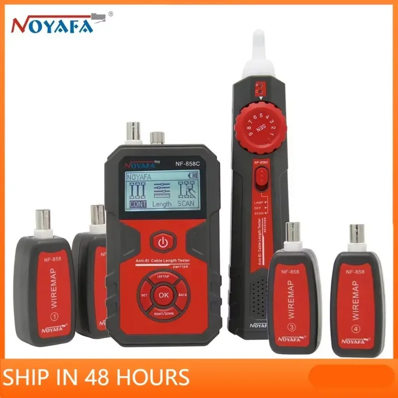 Noyafa NF-858C Portable Cable Tester Wire Tracker with RJ11 RJ45 BNC Line Locator for Network Testing And Finder Measure Length