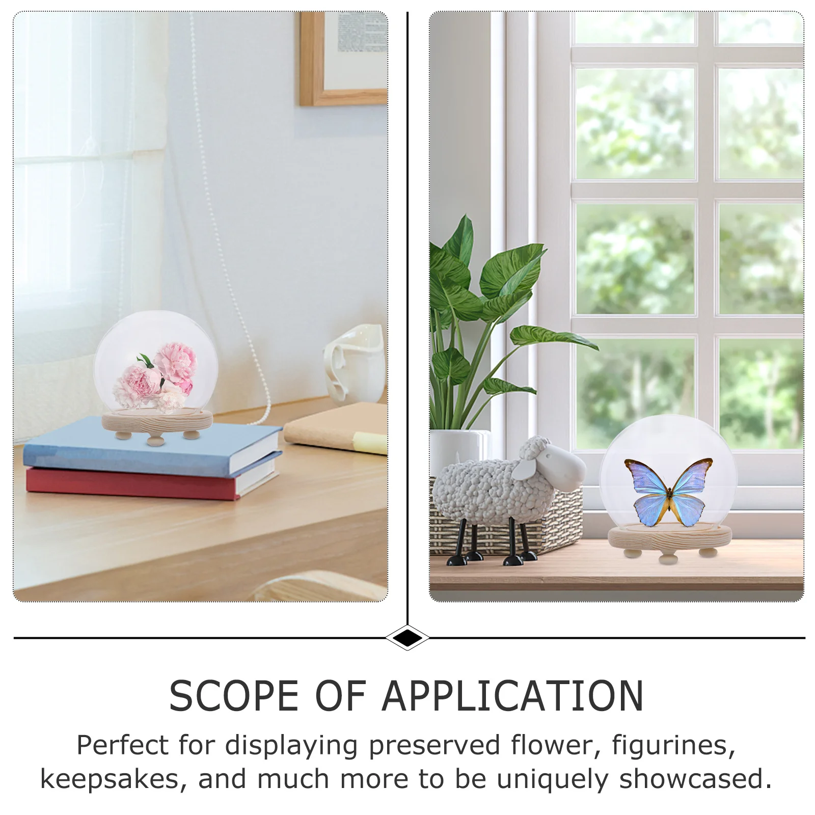 

Glass Bell Jar For Preserved Flower Display Micro Landscape Dome Cover Keepsake Container Handicraft Showcase Decorative Home