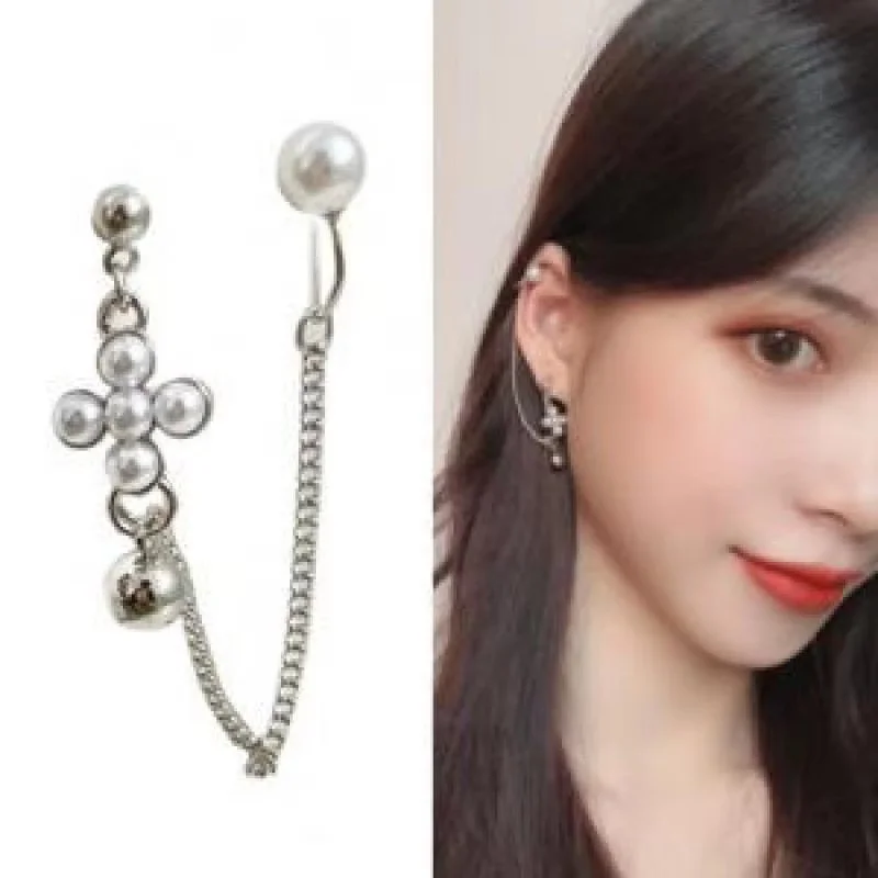 1pcs Sale Earrings 2025 Fashionable New Temperament Earrings Wild Trend One-piece Chain Pearl Earrings Women's Clothing
