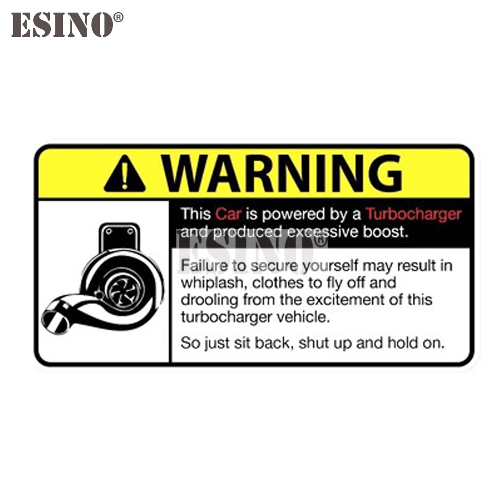 Car Styling Funny Warning This Car Is Powered By A Turbocharger And Produced Excessive Boost Body Sticker Pattern Vinyl Decal
