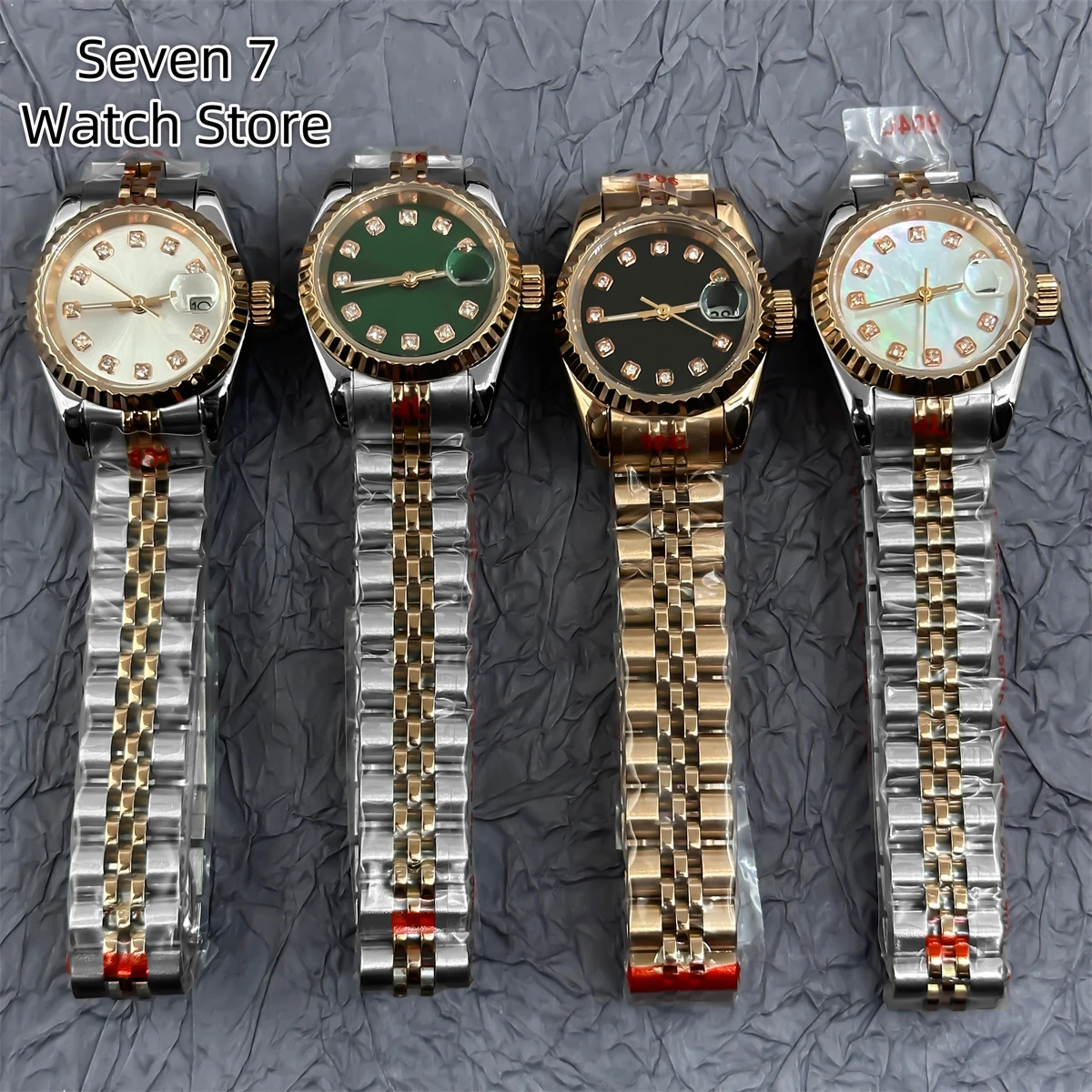 BLIGER 26mm orologio da donna 3 punti data diamante rosa madreperla NH05 movimento automatico vetro zaffiro argento