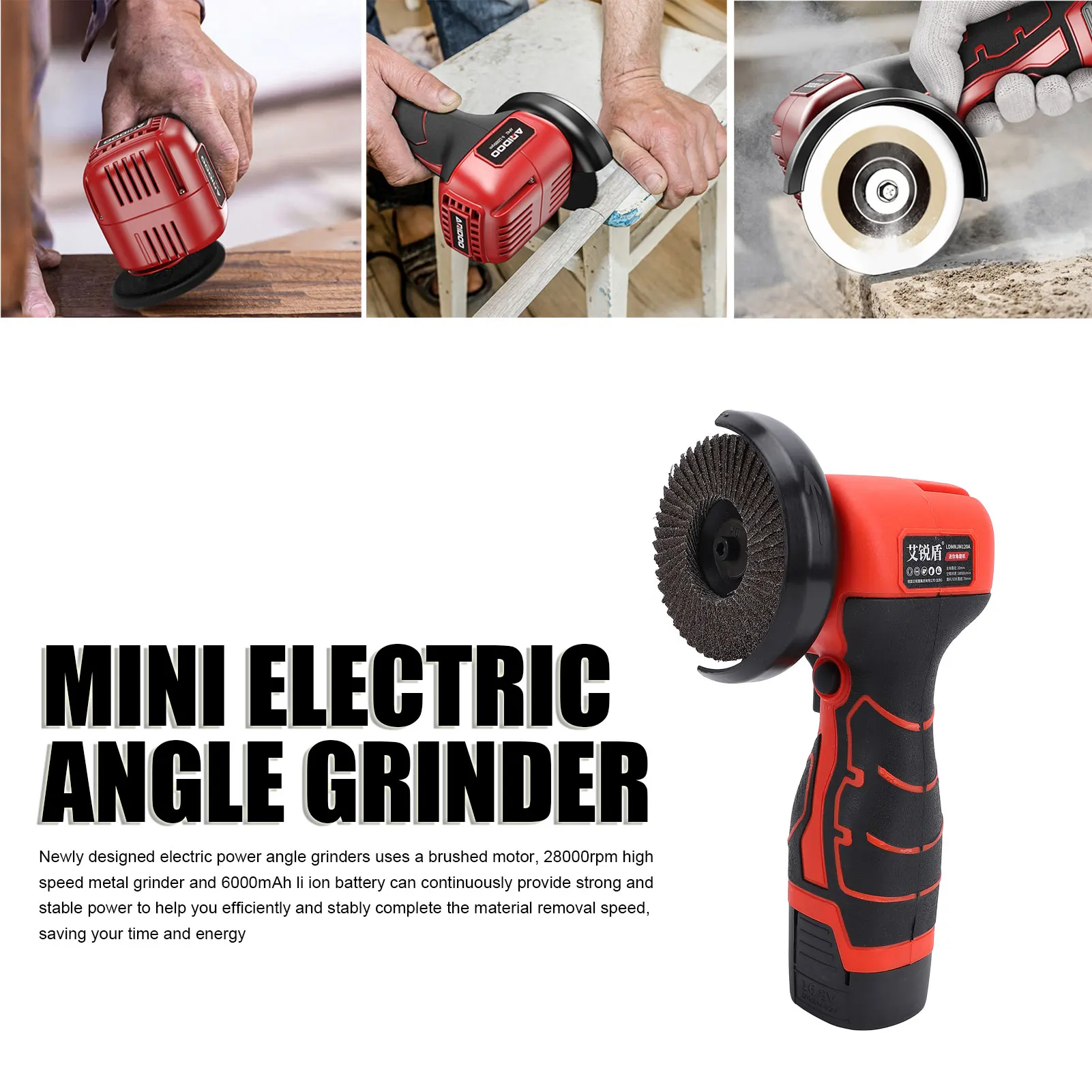 Mini Electric Angle Grinding Tool Cordless Brush Angle Grinder Kit 28000rpm Multifunction Mini Electric Grinding Tool Cutter