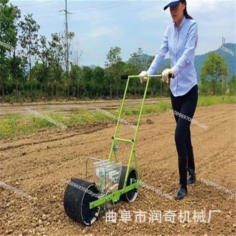 Hand-push single-row multi-row Bupleurum pinellia fine sowing machine greenhouse labor-saving on-demand machine sowing machine