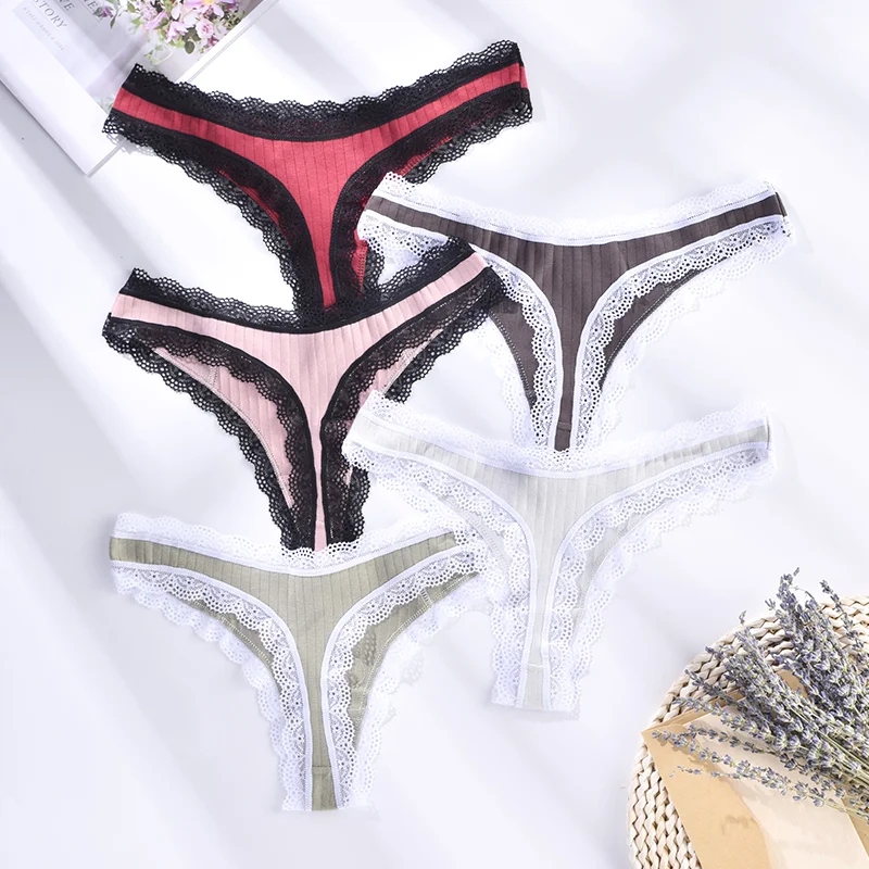 Fashionable and Comfortable Women\'s Cotton Panties Low Waist Thong Underwear  Sexy Lingerie G-String