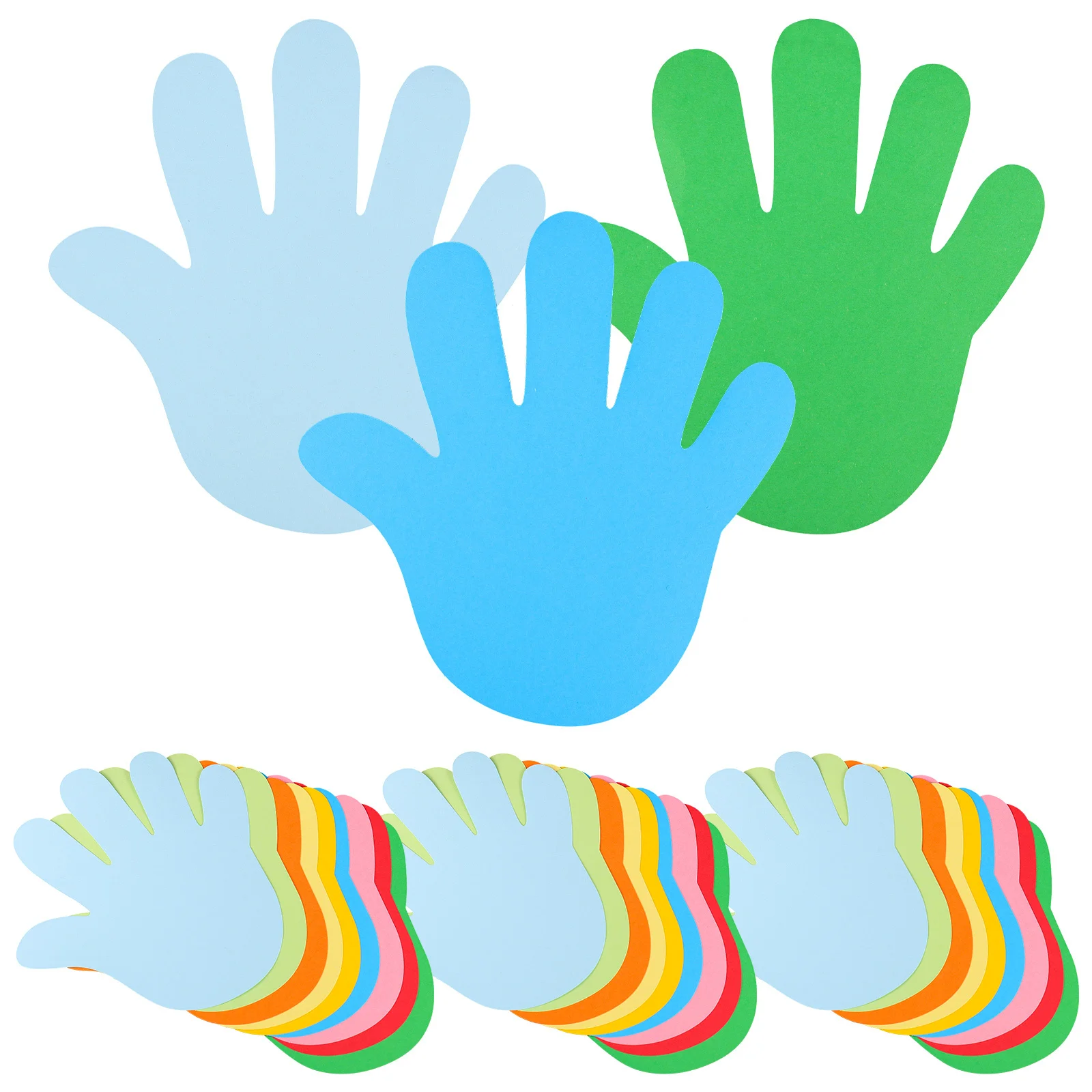 

72pcs Handprint Shape Paper Cutouts Colored Palm Design Diy Craft Decor For Classroom Party Bulletin Board Art Projects