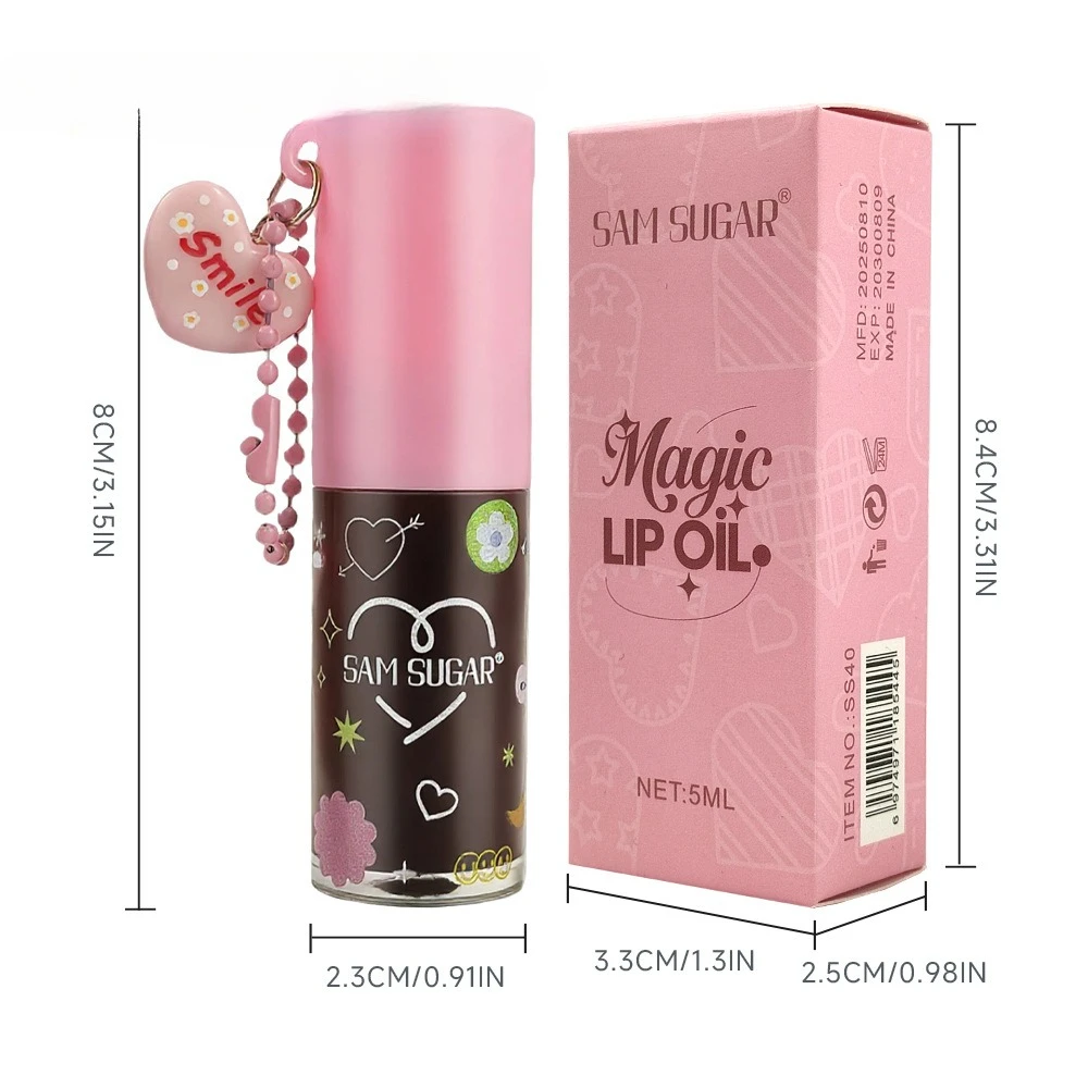 Balsamo per labbra al burro Design a cuore Trattamento labbra nutriente Finitura lucida Idratazione a lunga durata Regali per la cura delle labbra in stile Kawaii carino
