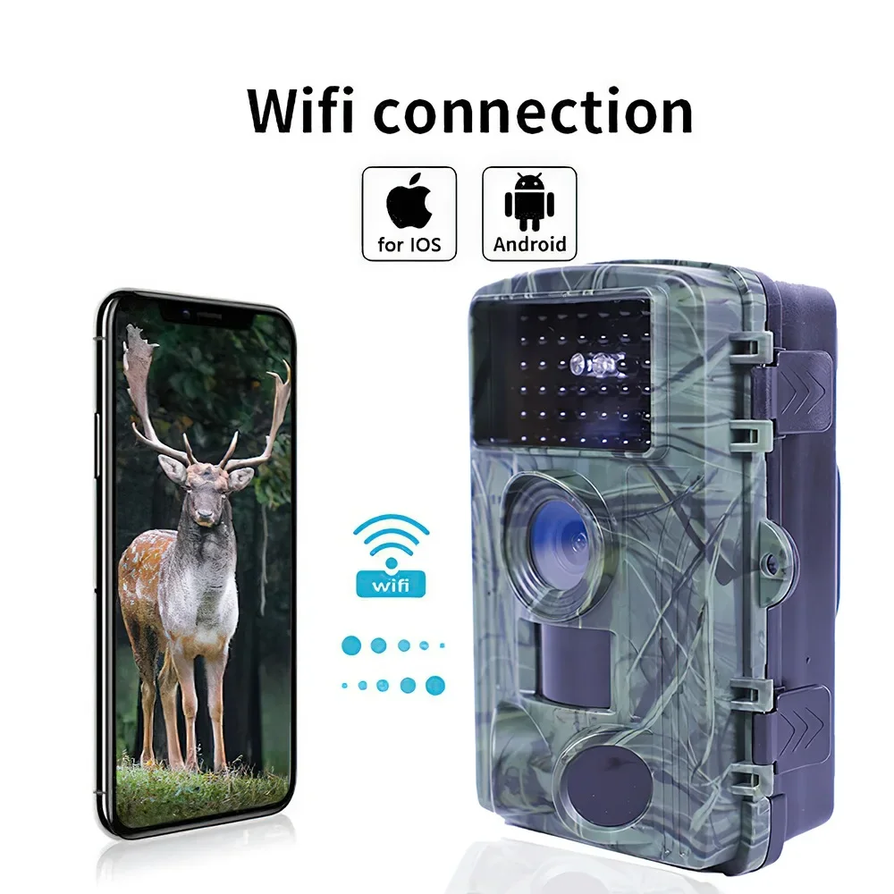 60MP WIFI Outdoor Hunting Trail Camera PR1600 4K Wildlife Cam Track Motion Activated Infrared Night Vision Waterproof Photo Trap