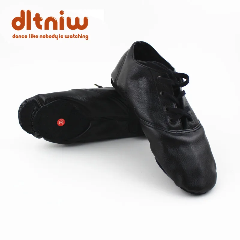 Frau PU Leder Jazz Dance Schuhe Lace Up Stiefel für Erwachsene Frau Praxis Yoga Schuhe Weich und Licht Gewicht jazz Stiefel