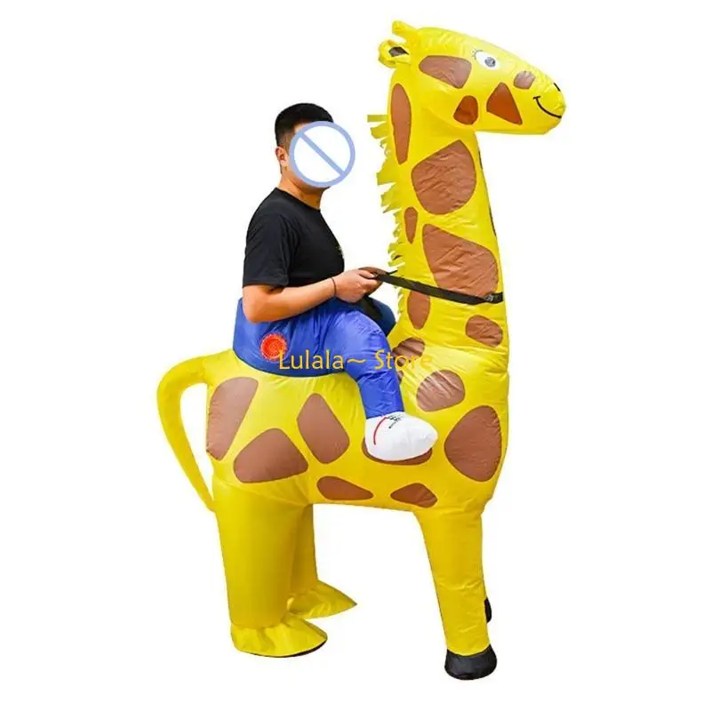 

Y4qa надутый костюм Giraffe Rider Supply Supplies riding grashup для взрослых