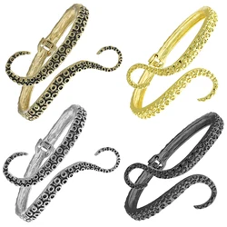 Fashion Octopus Tentacle Open Cuff Bracelet Arm Bangle Women Big Drop Dangle Earring Tentacle Animal Hinged Vintage Goth Jewelry