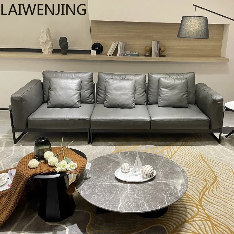 

SGF Italian Minimalist Genuine Leather Sofa Modern Simple Down Nordic Sofa