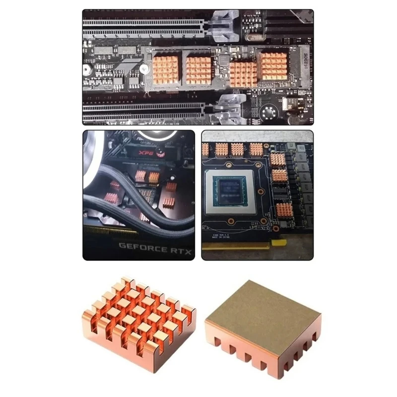 Richer-R 10 Pièces Feuille Dissipateur Thermique Cuivre 20x20mm - Pad GPU CPU 1mm