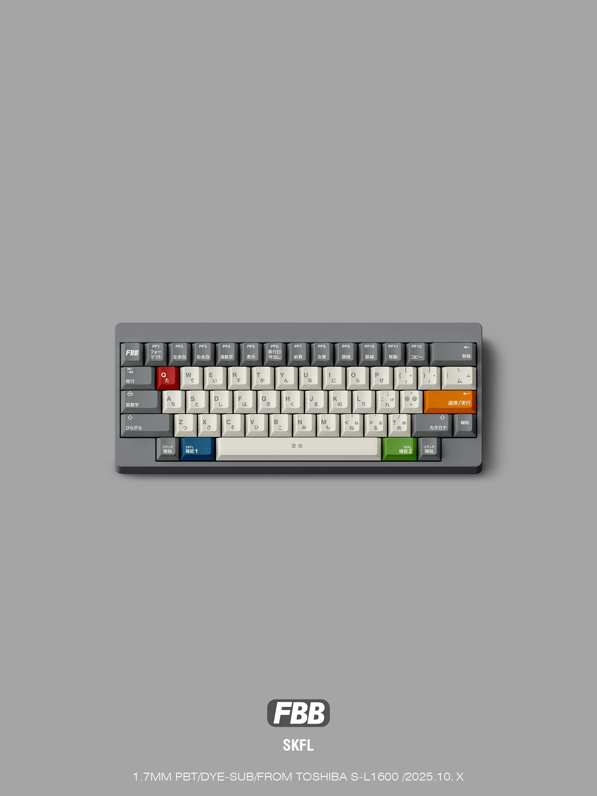 FBB Keycaps SKFL Retro Theme PBT DYE-SUB Key Caps Set Gray White