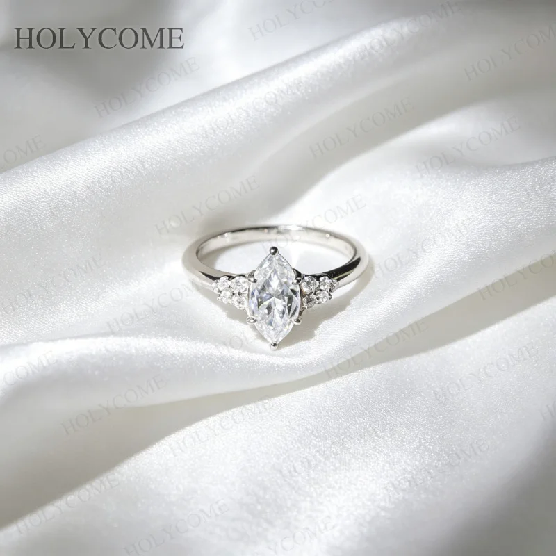 S925 Sterling Silber 1,5CT Marquise-Schliff Moissanit-Ring Paar-Ehering Unisex Verlobungs-Versprechen-Schmuck für Männer Frauen – Detail 7