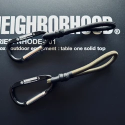 NBHD Outdoor Carabiner Bungee Rope Pull Hook Lanyard Wind Rope Buckle Extension Fitting Firm Keychain