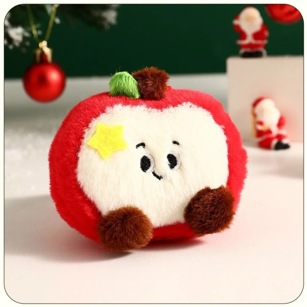 Portachiavi creativo con frutta di Natale, cartone animato, portachiavi con campana in peluche, ciondolo, regalo di Natale, portachiavi con peluche morbido