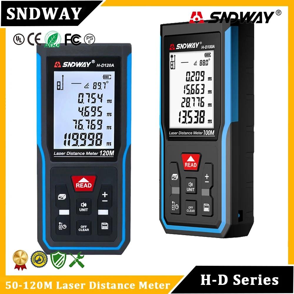 SNDWAY H D510A D710A D100A D120A Laser Rangefinder Distance Meter Electronic Ruler Mini Range Finder Laser Measure Meter